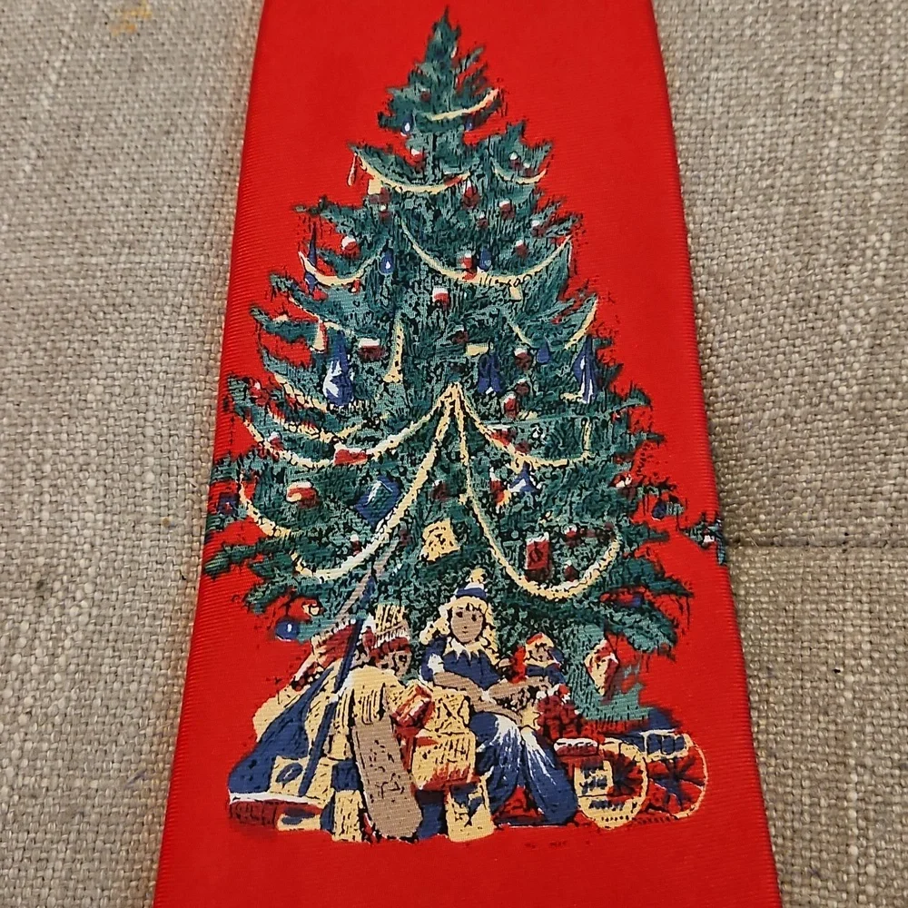 Wembley Red Christmas Santa Silk Tie